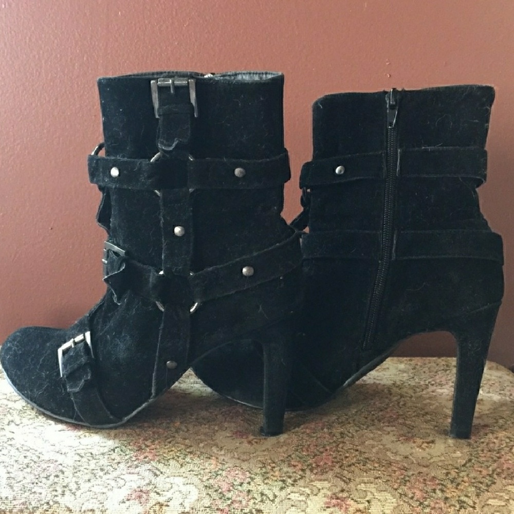 Liliana black faux suede boots. BOGO FREE
